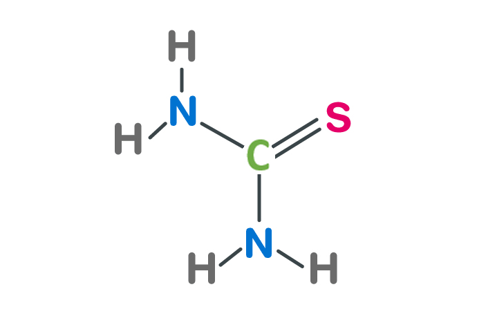 Thiourea chemical formula, thiourea structure, thiourea molecular weight